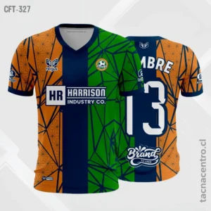 Camiseta de Futbol naranja azul verde
