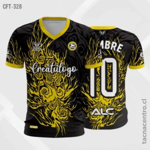 Camiseta de Futbol negro y dorado