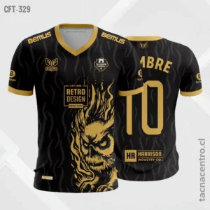 Camiseta de Futbol Negro y dorado
