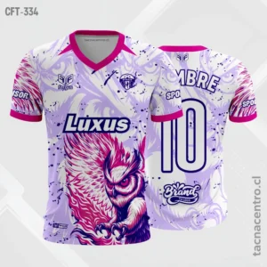 Camiseta de Futbol morado y fucsia