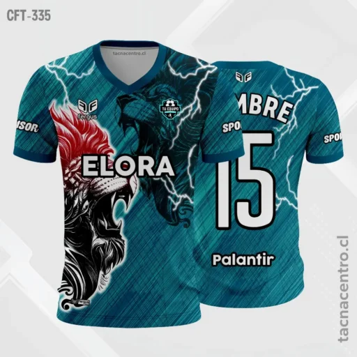 Camiseta de Futbol Azul acero
