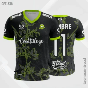 Camiseta de Futbol negrocon flores