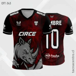 Camiseta de Futbol rojo y negro