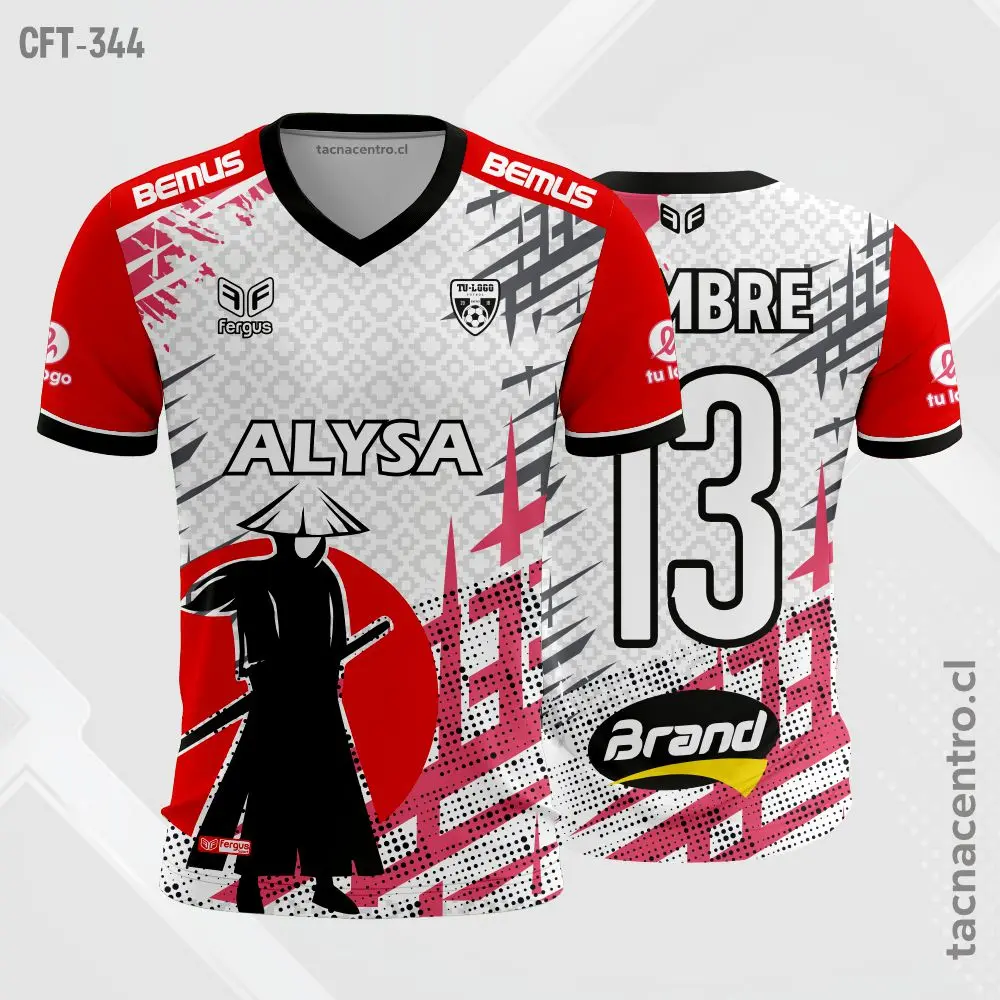 Camiseta de Futbol Gris y rojo
