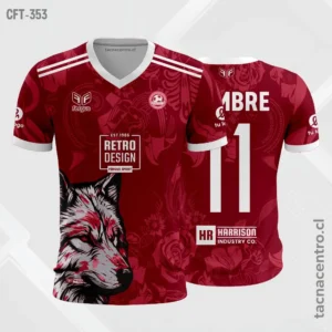 Camiseta de Futbol Rojo con lobo