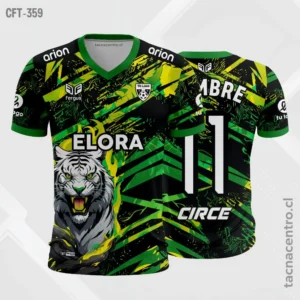 Camiseta de Futbol Tigre verde y negro