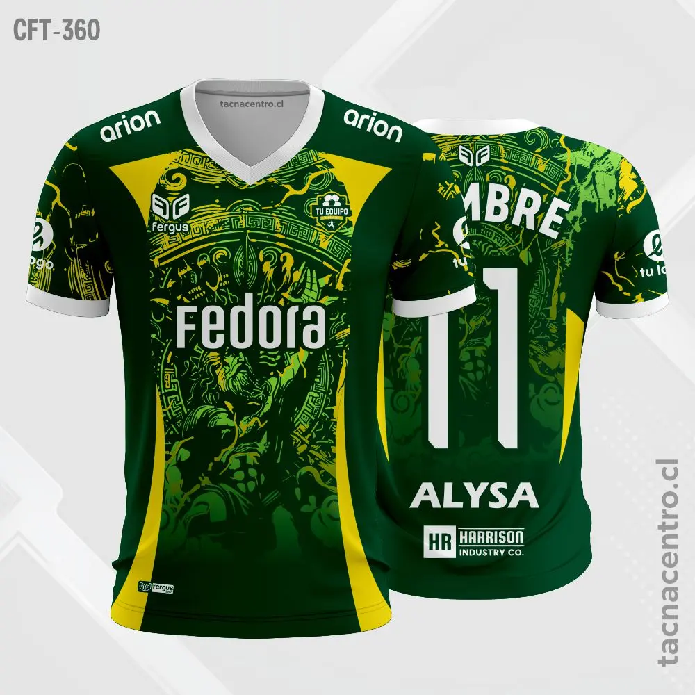 Camiseta de Futbol Verde y amarillo