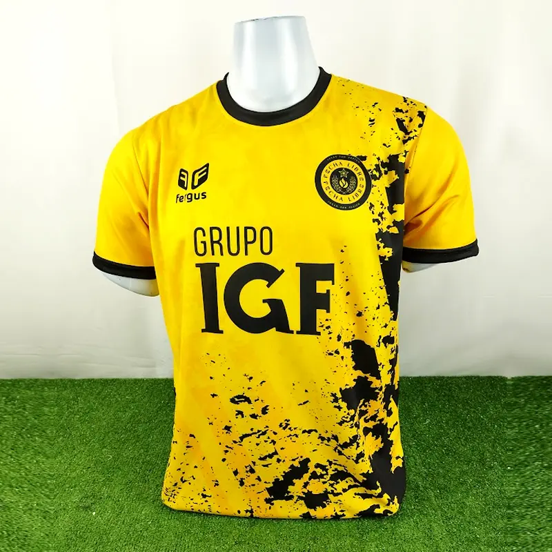 Camisetas de Futbol Amarillas Personalizadas 23 camisetas de futbol amarillas con negro