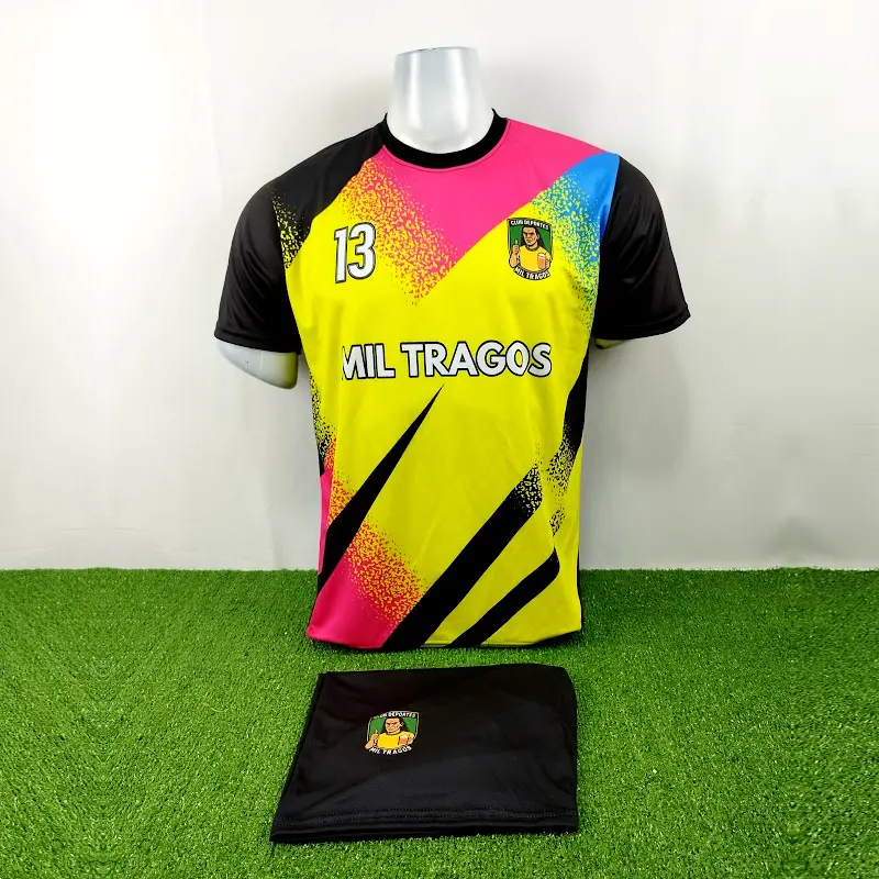Camisetas de Futbol Amarillas Personalizadas 25 camisetas de futbol amarillas con negro rosado