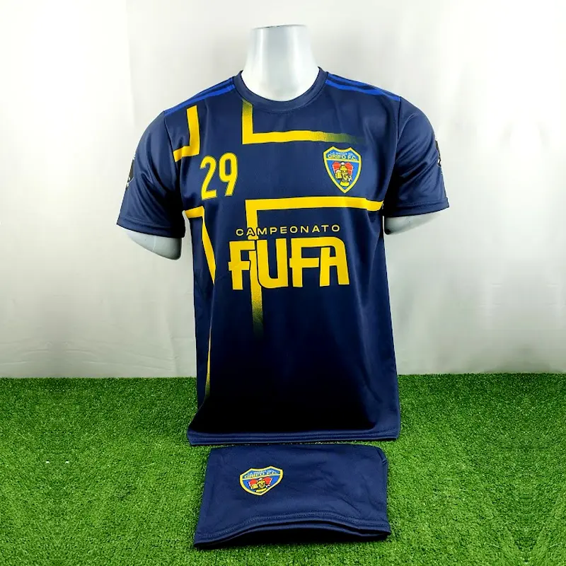 Camisetas de Futbol Azules Personalizadas 24 camisetas de futbol azules con amarillo