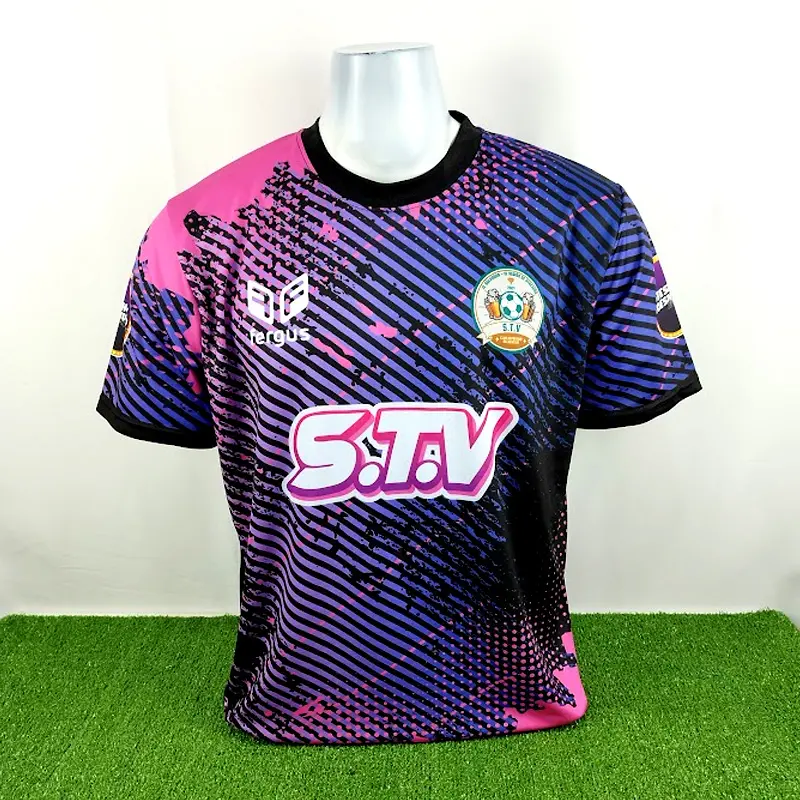 Camisetas de Futbol Moradas Personalizadas 25 camisetas de futbol moradas con rosado