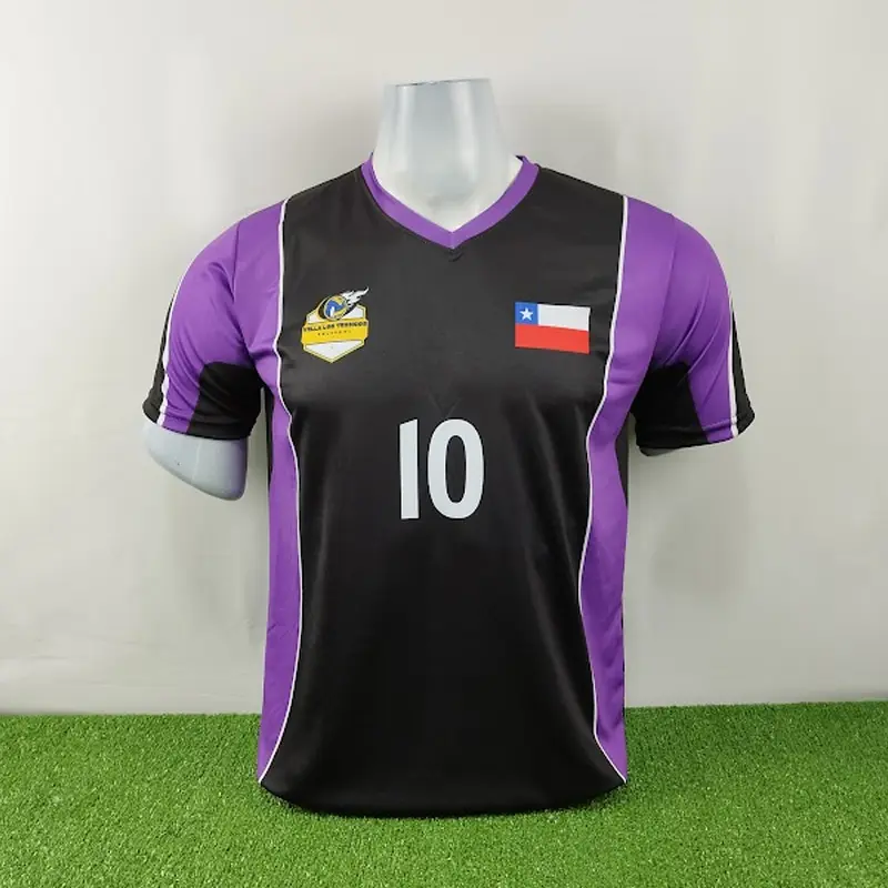 Camisetas de Futbol Negras Personalizadas 24 camisetas de futbol negras con morado