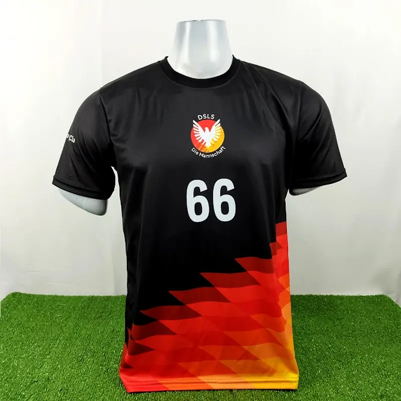 Camisetas de Futbol Negras Personalizadas 27 camisetas de futbol negras con naranja