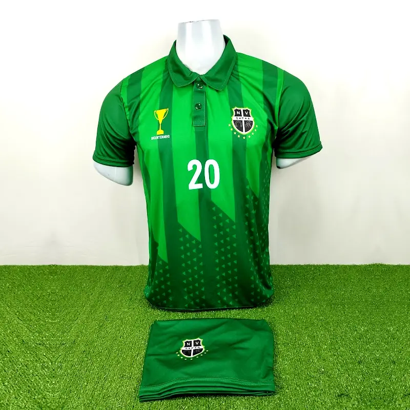 Camisetas de Futbol Verdes Personalizadas 23 camiseta de futbol verde cuello camisa