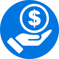 icono de abono de dinero del 50 por ciento