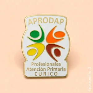 pines esmaltados con borde dorado para profesionales de curico