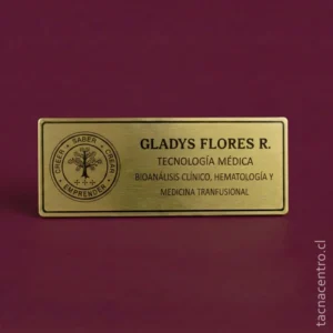 pines de identificacion dorados sublimados para tecnologo