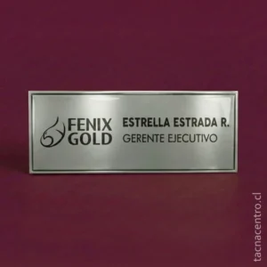 pines de identificacion plateados sublimados con resinado para gerente