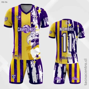 Camisetas Chocolateras morado y dorado