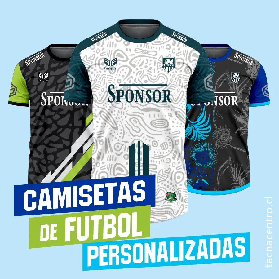 camisetas de futbol personalizadas chile 2026 camisetas de fútbol personalizadas con sponsors, nombres, tallas y números para equipos