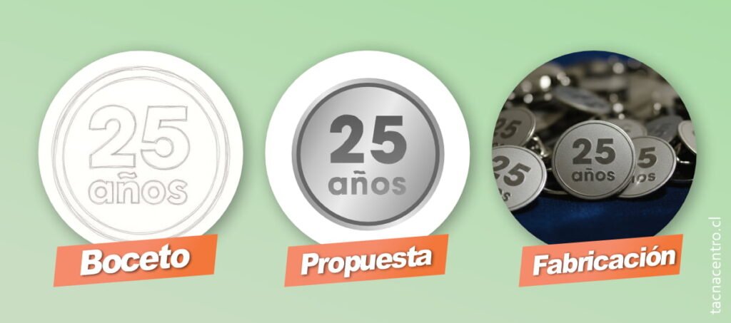 diseño personalizado de pines en concepción chile