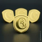 foto de pines dorados forma de escudo