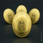 foto de pines dorados forma ovalada para colegio