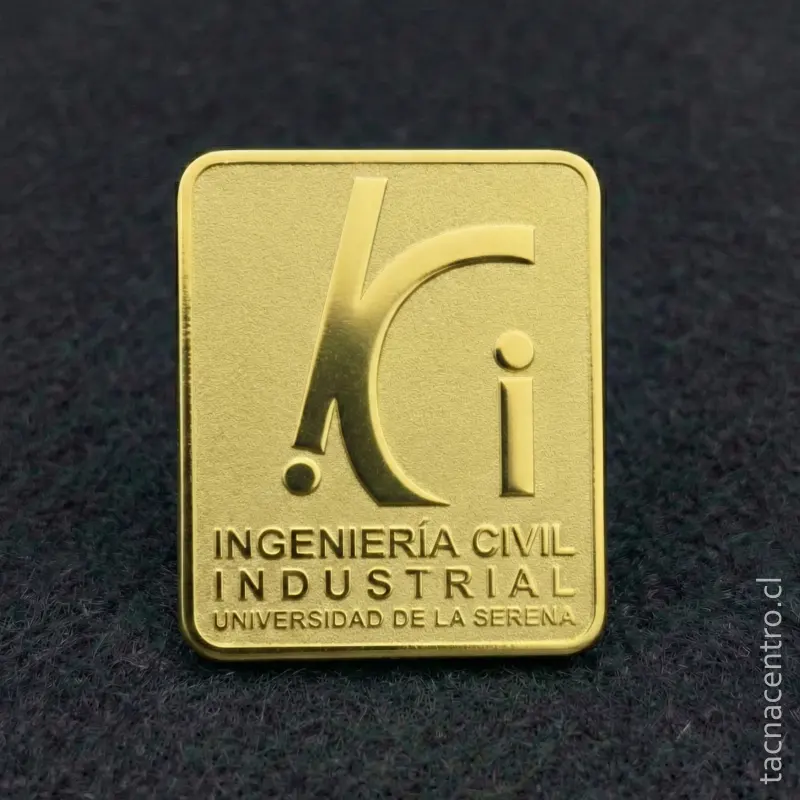 Pines Dorados con Fondo Arenado 2 pines dorados con fondo arenado forma rectangular