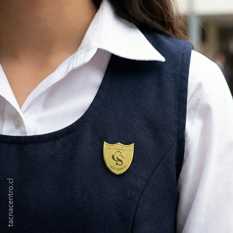 usos de los pines dorados en colegios de chile