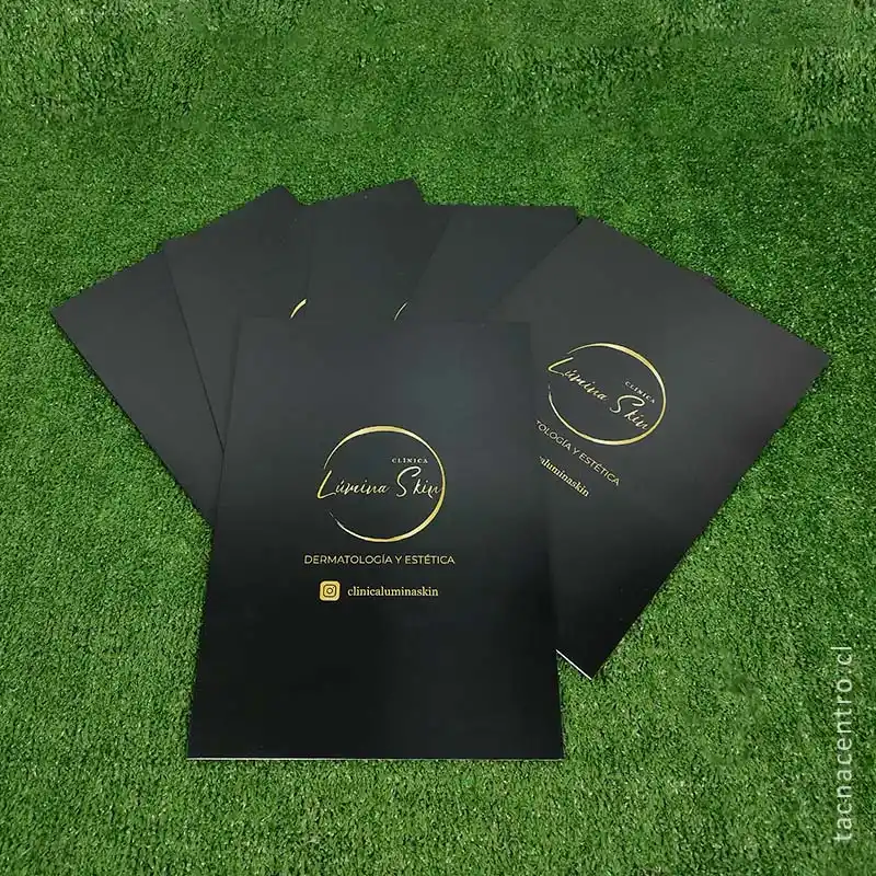 fotos de carpetas hot stamping centro dermatologico y estetica