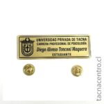 pin de identificacion personalizado dorado upt