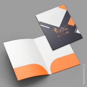 producto carpetas hot stamping y bolsillo doble para imprenta