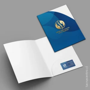 producto carpetas hot stamping y bolsillo tarjetero para quiropractico