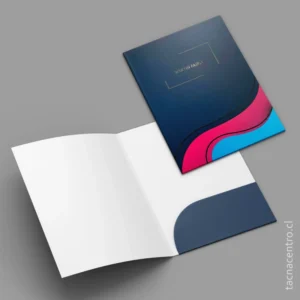 producto carpetas sectorizadas y bolsillo unico para empresa de publicidad