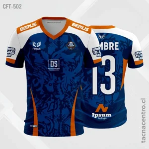 Camiseta de Futbol para hombre azul mangas blancas