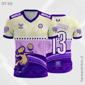 Camiseta de Futbol para hombre morado y crema