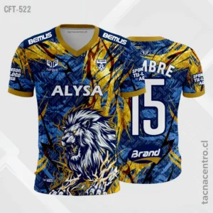 Camiseta de Futbol para hombre azul con dorado