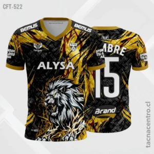 Camiseta de Futbol para hombre negro con dorado
