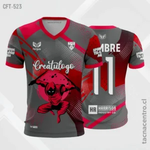 Camiseta de Futbol para hombre gris y rojo