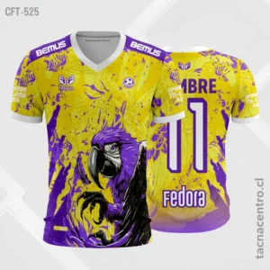 Camiseta de Futbol para hombre amarillo y lila