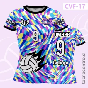Camiseta de Voleibol a Cuadros Colorida