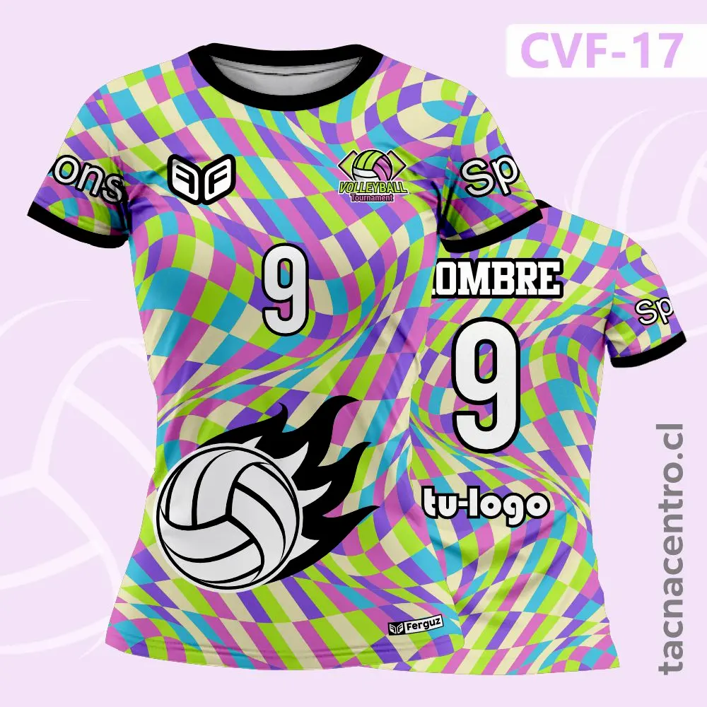 Camiseta de Voleibol a Cuadros Colorida