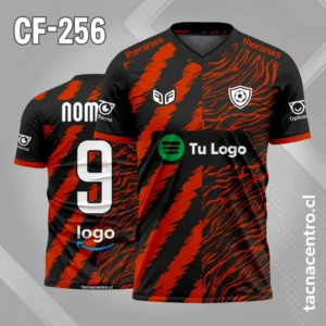 Camiseta de Futbol Doble Patron rojo negro
