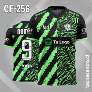 Camiseta de Futbol Doble Patron verde negro