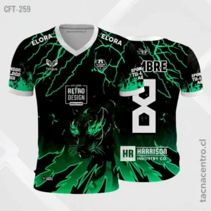 Camiseta de Futbol de Pantera verde negro