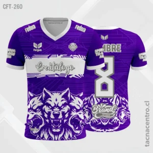 Camiseta de Futbol Tres Lobos morado