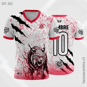 Camiseta de Futbol gris y rojo