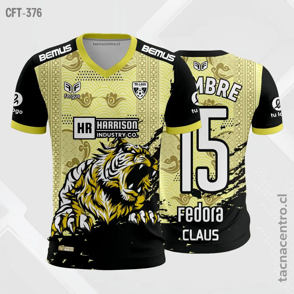 Camiseta de Futbol Tigre amarillo y negro