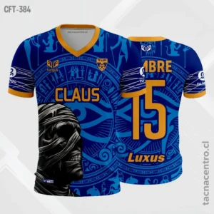 Camiseta de Futbol azul y naranja