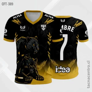 Camiseta de Futbol Negro con dorado